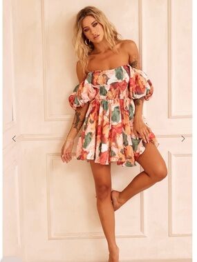 Sage & Paige Floral Off-Shoulder Mini Dress